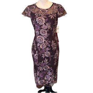 New Sz 6 Alex Evenings purple/plum cocktail dress